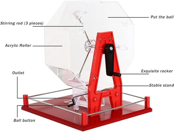 宝くじボールマシン ラッキービンゴゲームセット ボール番号セレクター 大型アクリル製自動宝くじ抽選機 自動ビンゴケージ ベース付き 大人大グループファミリー用