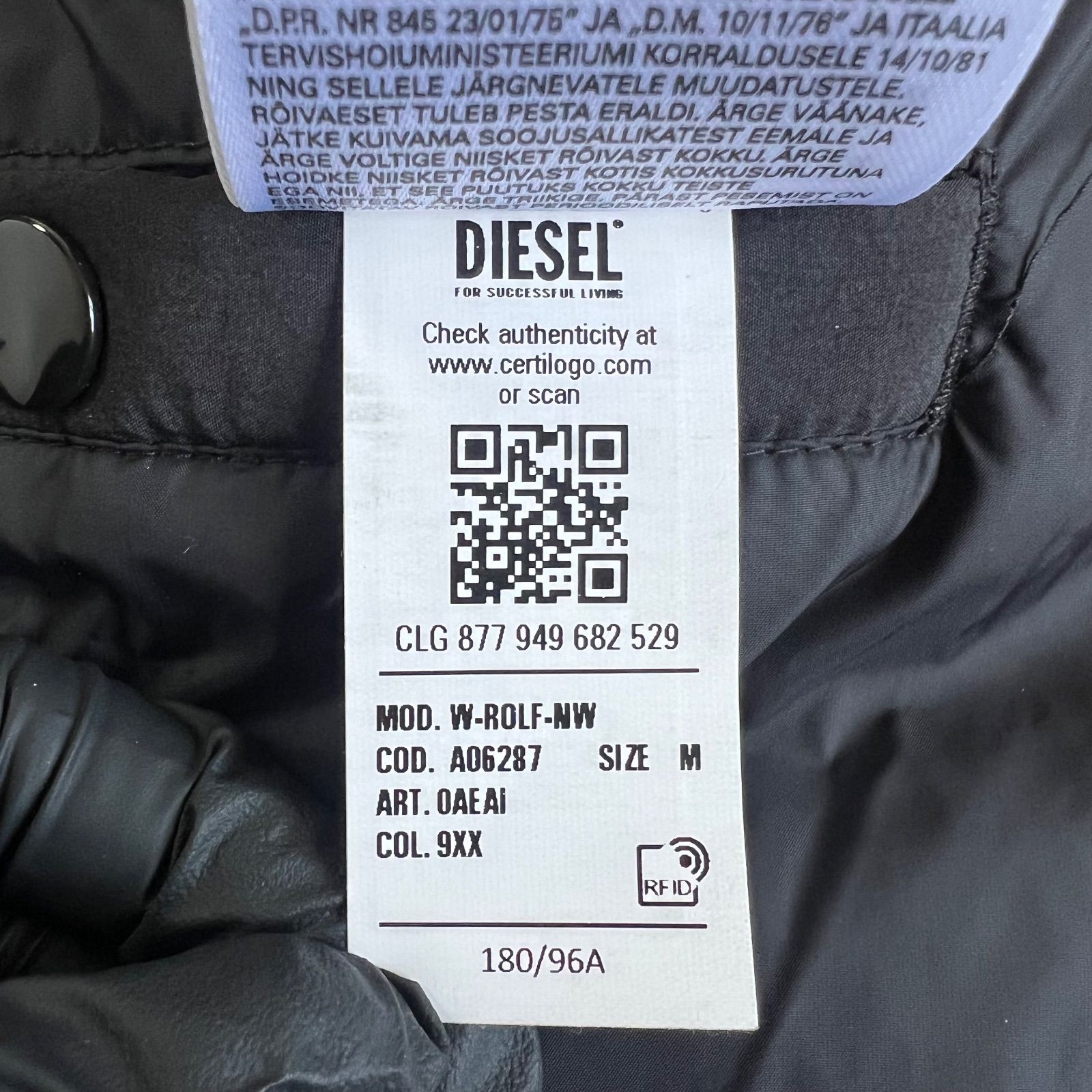 DIESEL ディーゼル 現行 Real Down Jacket 