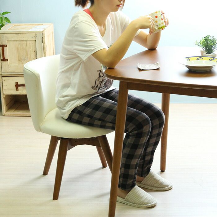 チェア ダイニングチェア 回転式 幅50 奥行52 高さ68 座面高40 おしゃれ 北欧 天然木 360度 回転 合皮 ダイニングチェアー クラム ウエンジ