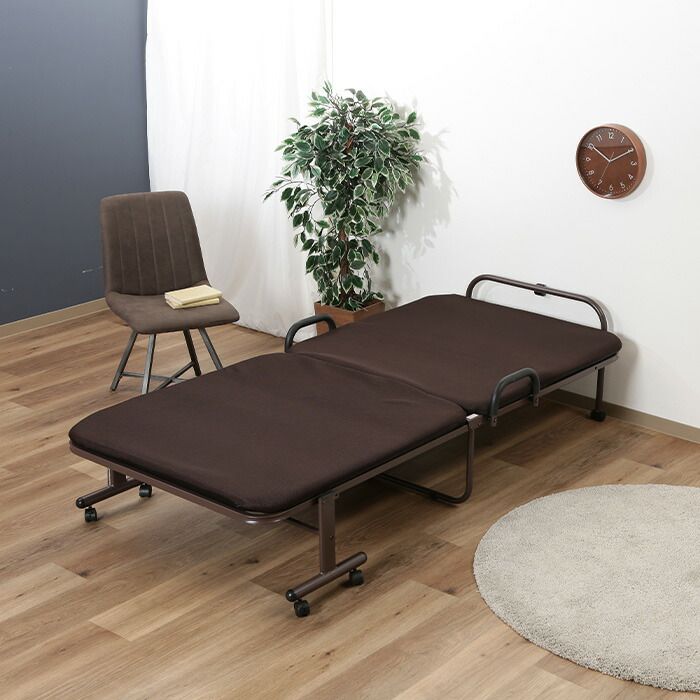 ベッド シングル 折りたたみ リクライニング 42段ギア 高床タイプ 幅97.5 奥行207 高さ50 ワンタッチベッド フリーロック 42段 高床タイプ