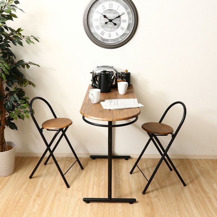 カウンター テーブル チェア 2脚 セット 幅110 奥行47 高さ86.5 おしゃれ コンパクト 折りたたみ カウンターテーブル&チェアー 3点セット