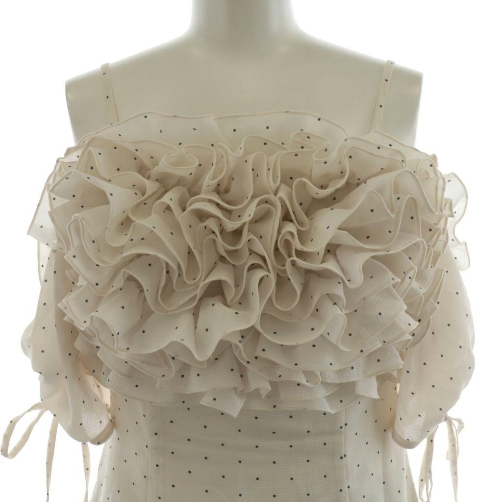 ボリュームラッフルフリルプリントワンピース