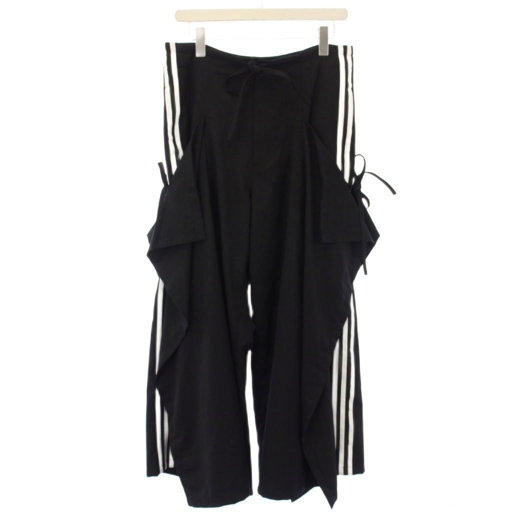 ワイスリー Y-3 アディダス ヨウジヤマモト Refined Woven Wide Leg Pants ワイドパンツ リボン ライン XS ブラック IN4374 TK