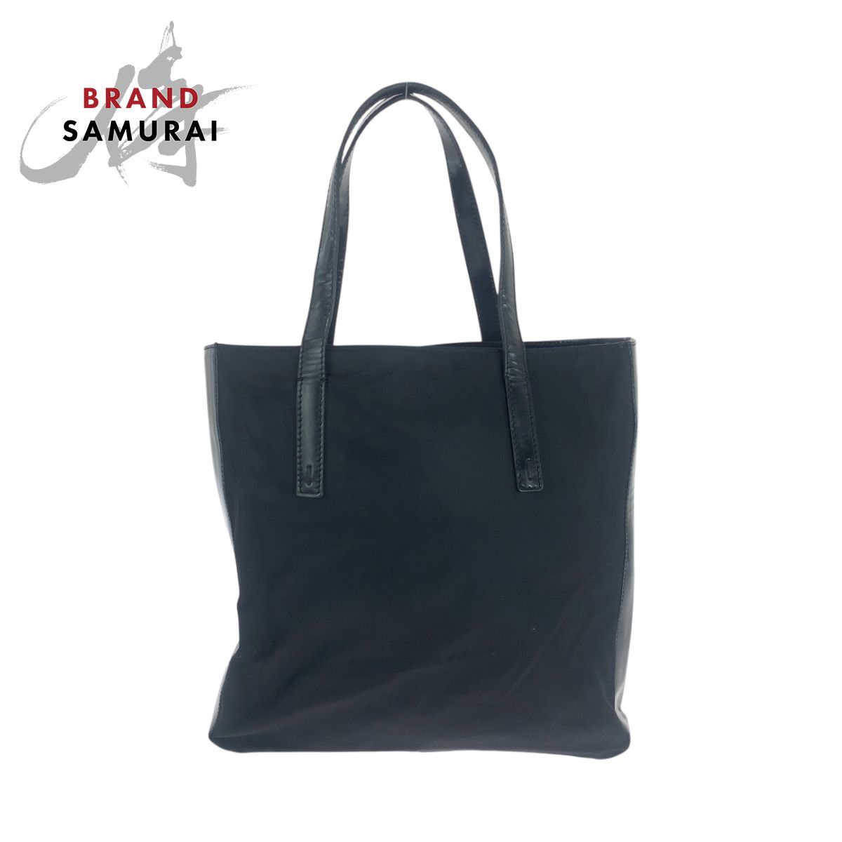 美品 PRADA プラダ テスート ロゴ ブラック 黒 シルバー金具 ナイロン/パテントレザー トートバッグ ショルダーバッグ レディース 503674【】