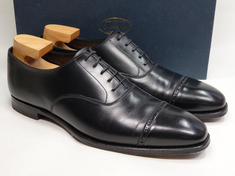 562 1008 使用数回 クロケット-ジョーンズ ベルグレイブ BELGRAVE ブラック カーフ 9.5D ＃337