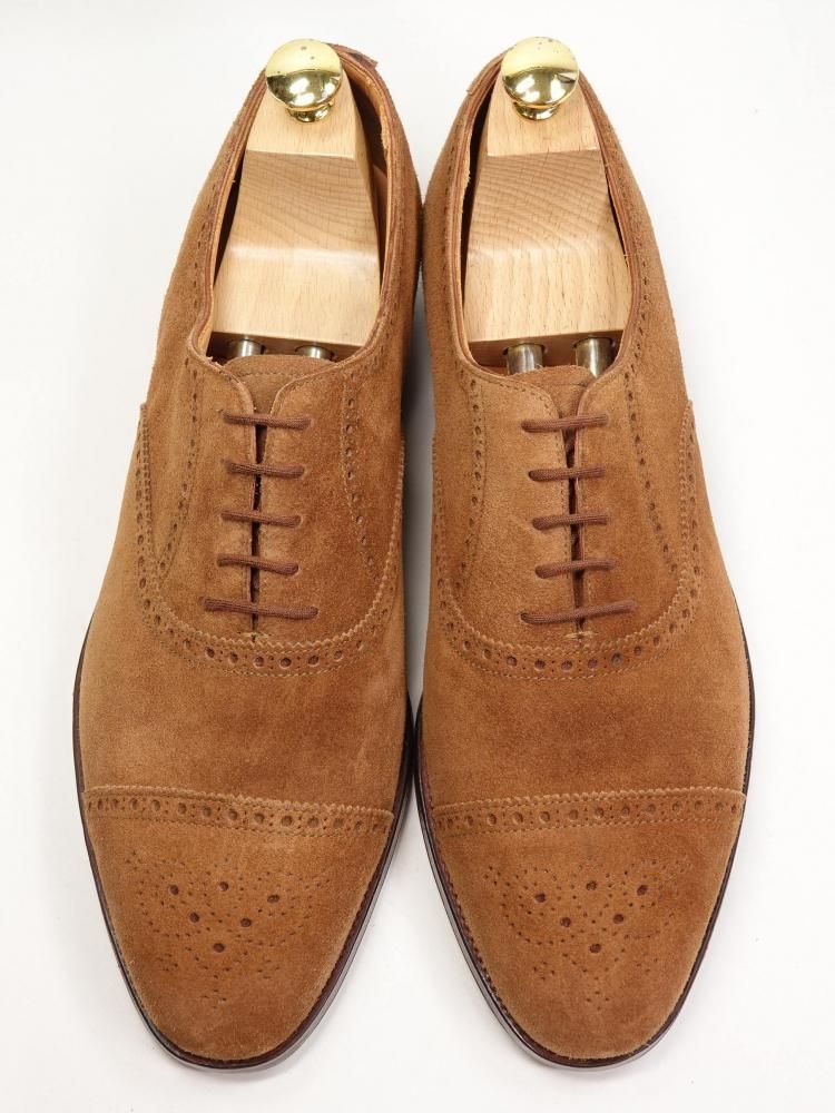 649 1021 程度 ジョンロブ クロケット製 SEYMOUR ブラウン スエード 9 E S刻印