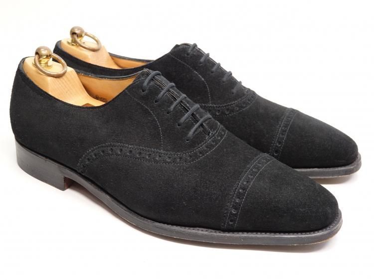 691 1021 使用数回 ジョンロブ AVON ブラック スエード 8.5E ＃8000