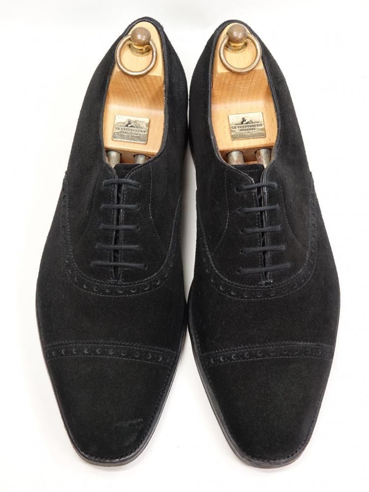 691 1021 使用数回 ジョンロブ AVON ブラック スエード 8.5 E ＃8000