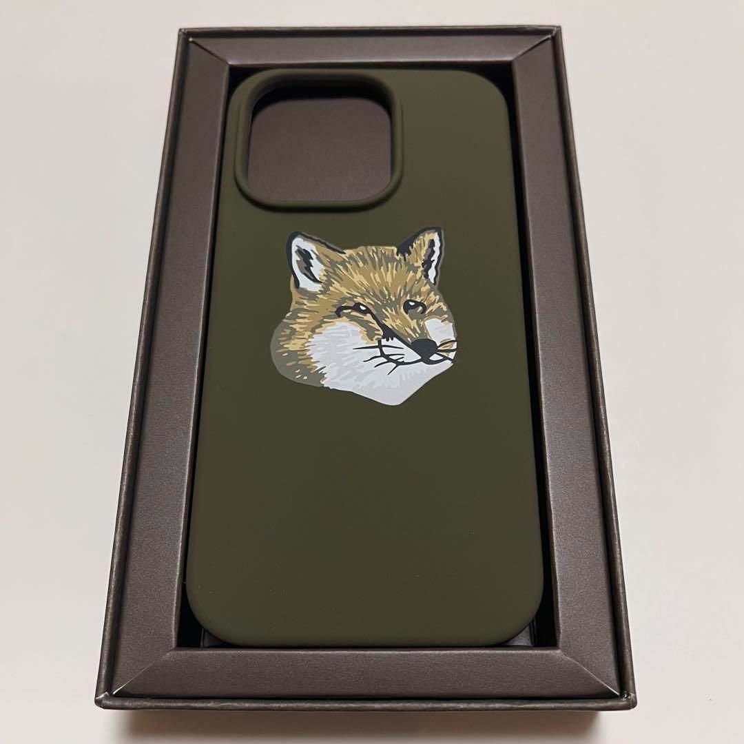 MAISON KITSUNE メゾンキツネ x NATIVE UNION ネイティブユニオン フォックスヘッド iPhone14 Pro ケース カーキ