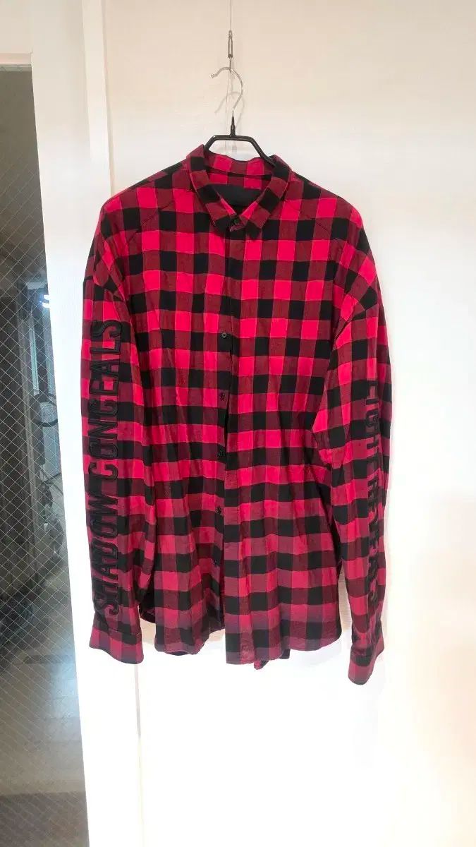 ジュンジェイ レッド CHECK レタリング シャツ (50)