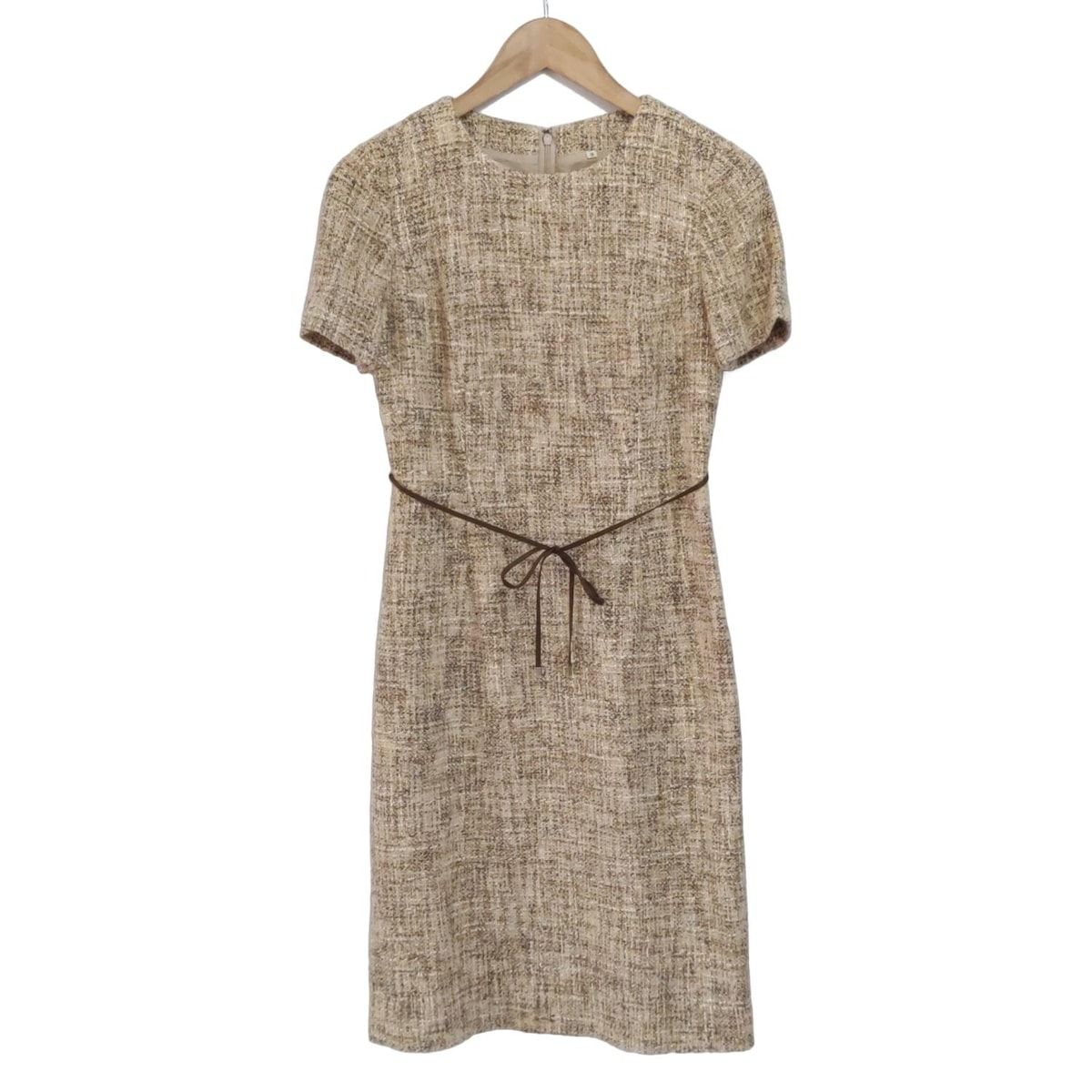 ベージュ×グレーベージュ×アイボリー ツイード