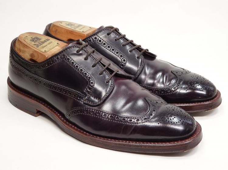 641 1024 上 オールデン ウィングチップ バーガンディー コードバン 7.5 D ＃D 0509