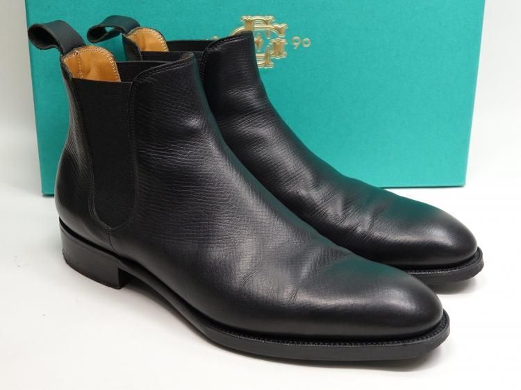 719 1024 上 エドワードグリーン CAMDEN サイドゴアブーツ ブラック ユタカーフ 5.5E #82