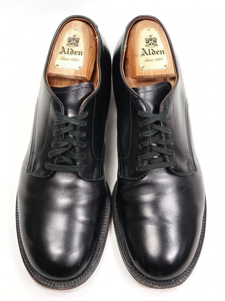 714 1027 上 オールデン プレーントゥ ブラック カーフ 9 D ＃53527 ビームス別注