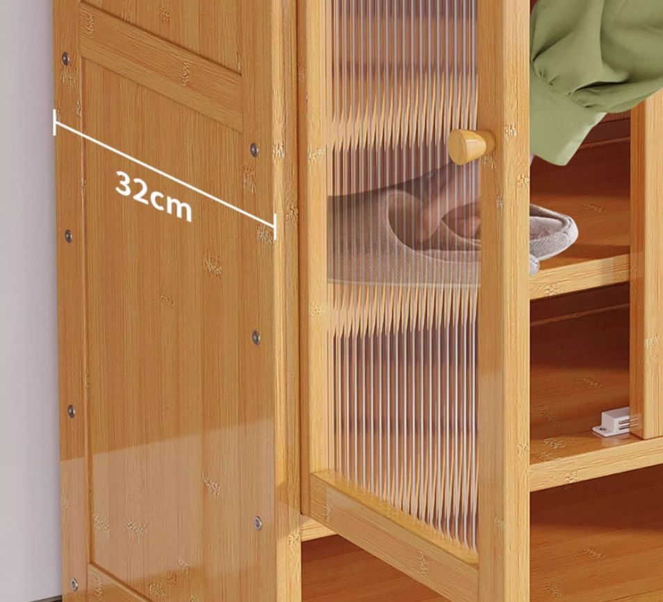 竹製防塵シューズラック 家庭用