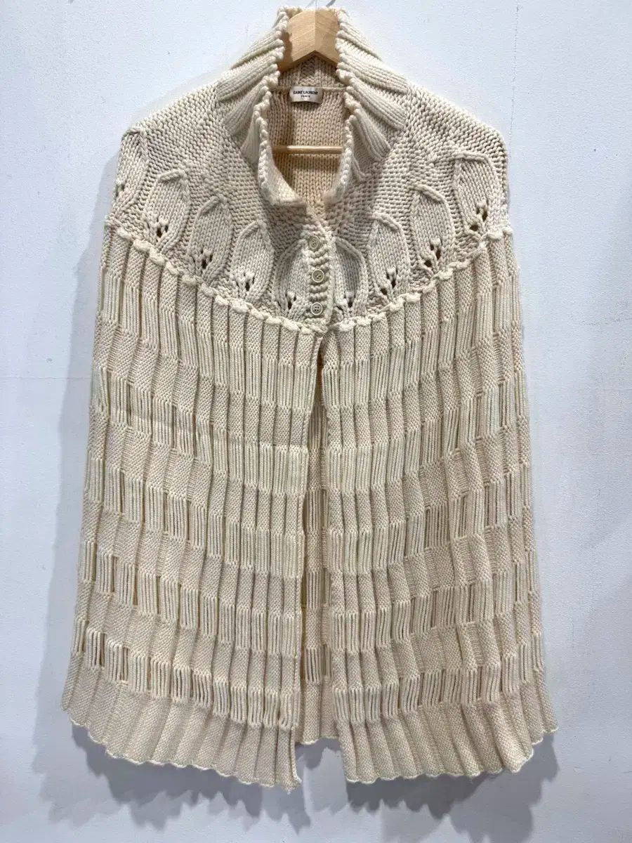 サンローラン ニット ポンチョ XS アイボリー