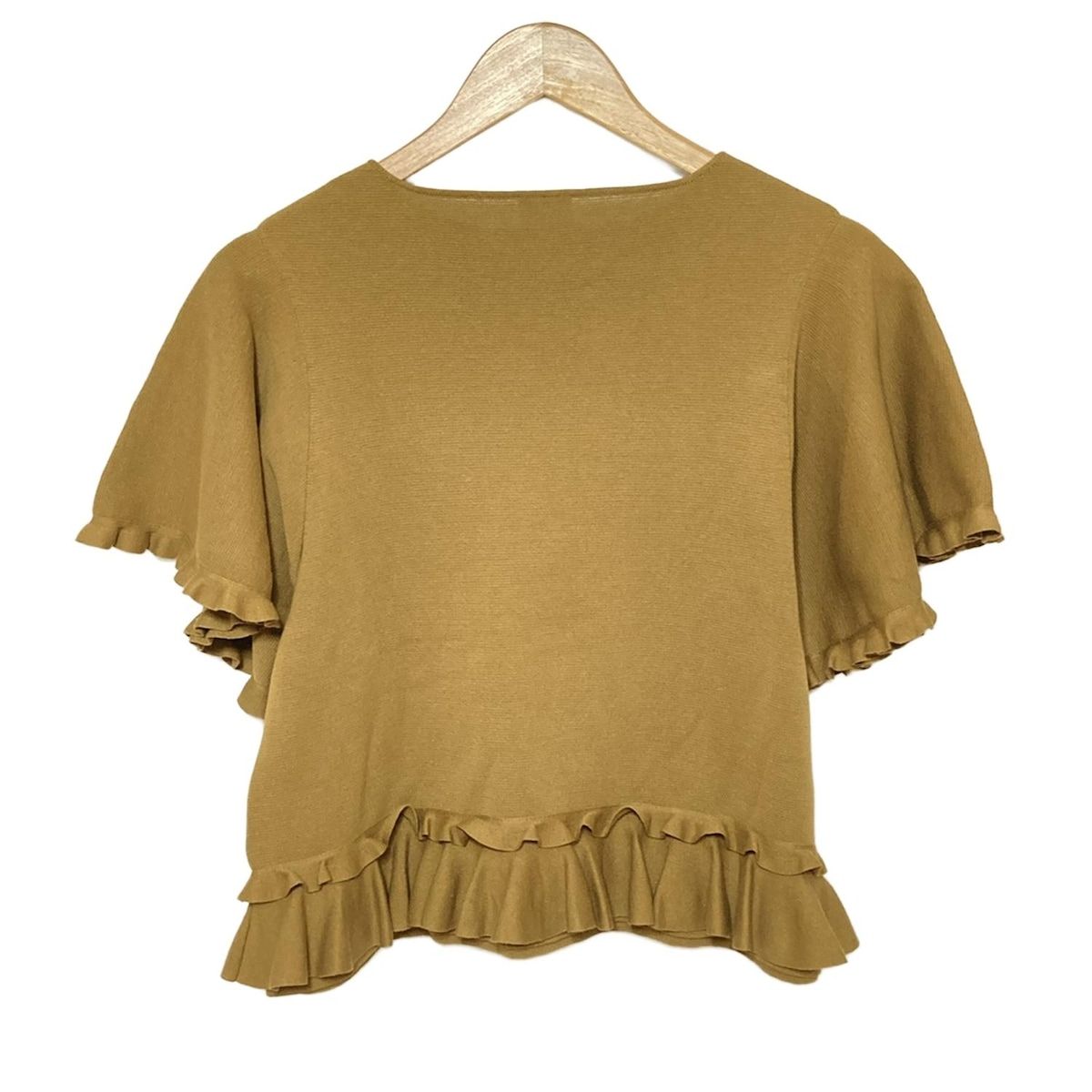 CYCLAS シクラス 半袖カットソー サイズ36 S レディース - ベージュ クルーネック フリル