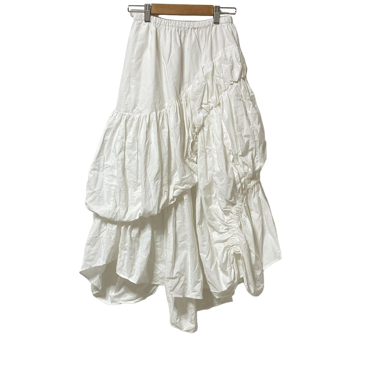 nagonstans ナゴンスタンス ロングスカート サイズ36 S レディース - 白 ウエストゴム