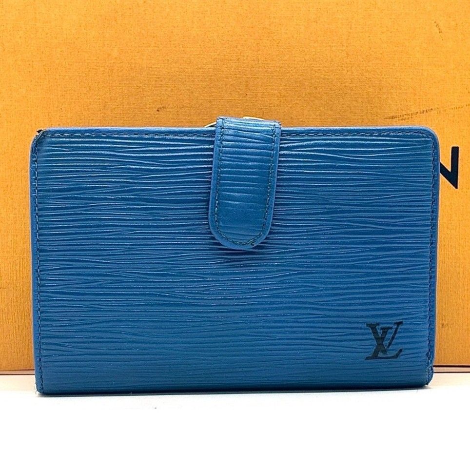 ルイヴィトン エピ ヴィエノワ 二つ折り 折り財布 がま口 青 ブルー ルイヴィトン エピ 青 折り財布がま口 ルイヴィトン エピ ヴィエノワ