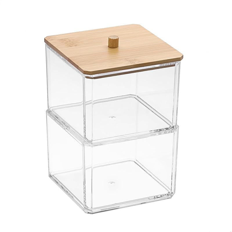 Sumnacon 綿棒収納ケース 二段綿棒収納ボックス 透明綿棒ボックス