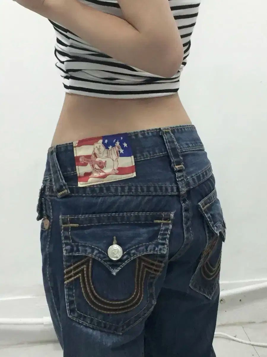 TRUE RELIGION トゥルーレリジョン 星条旗 スティッチ デニム パンツ