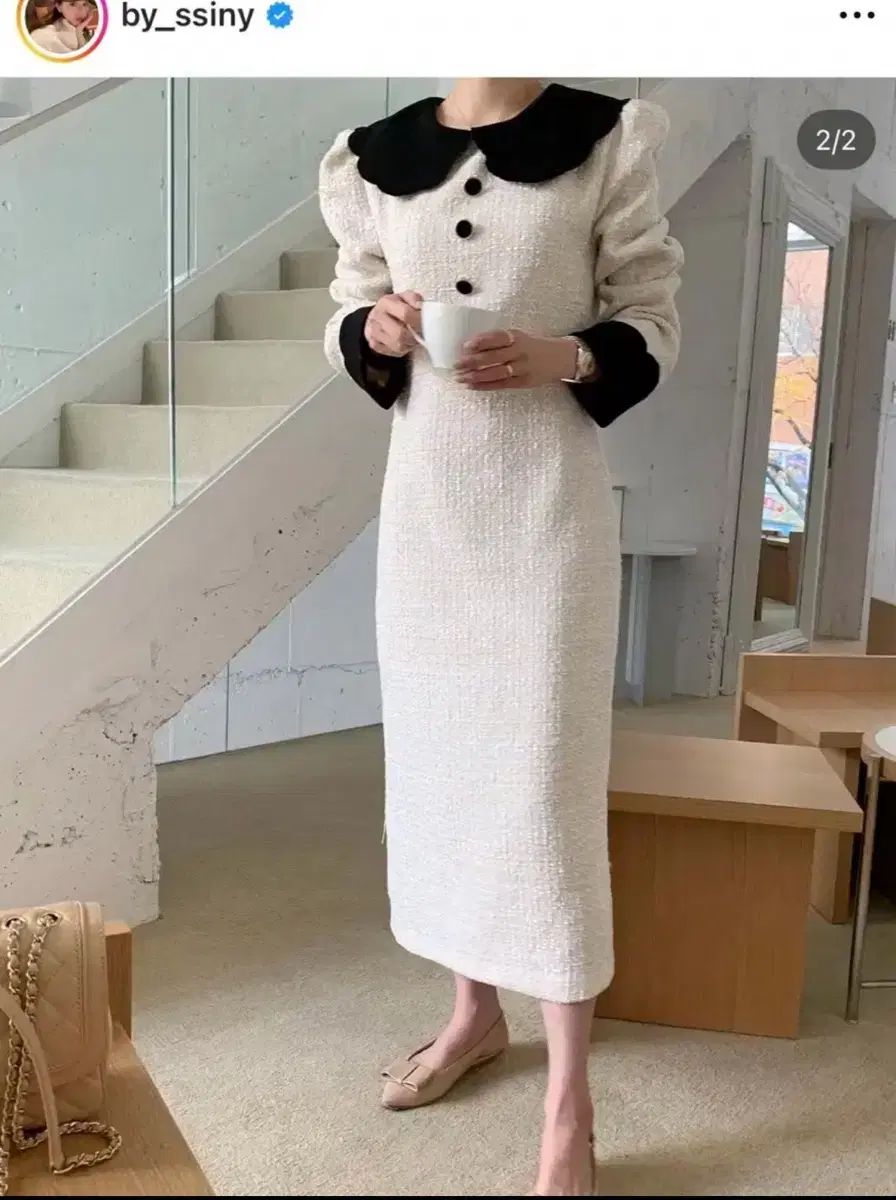 バイシーニー バンビ ツイード ONE PIECE アイボリー