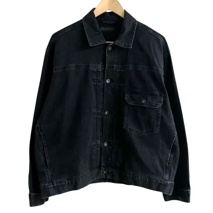 UNIQLO】ユニクロ 1st ブラックデニムジャケット ジージャン (XL)