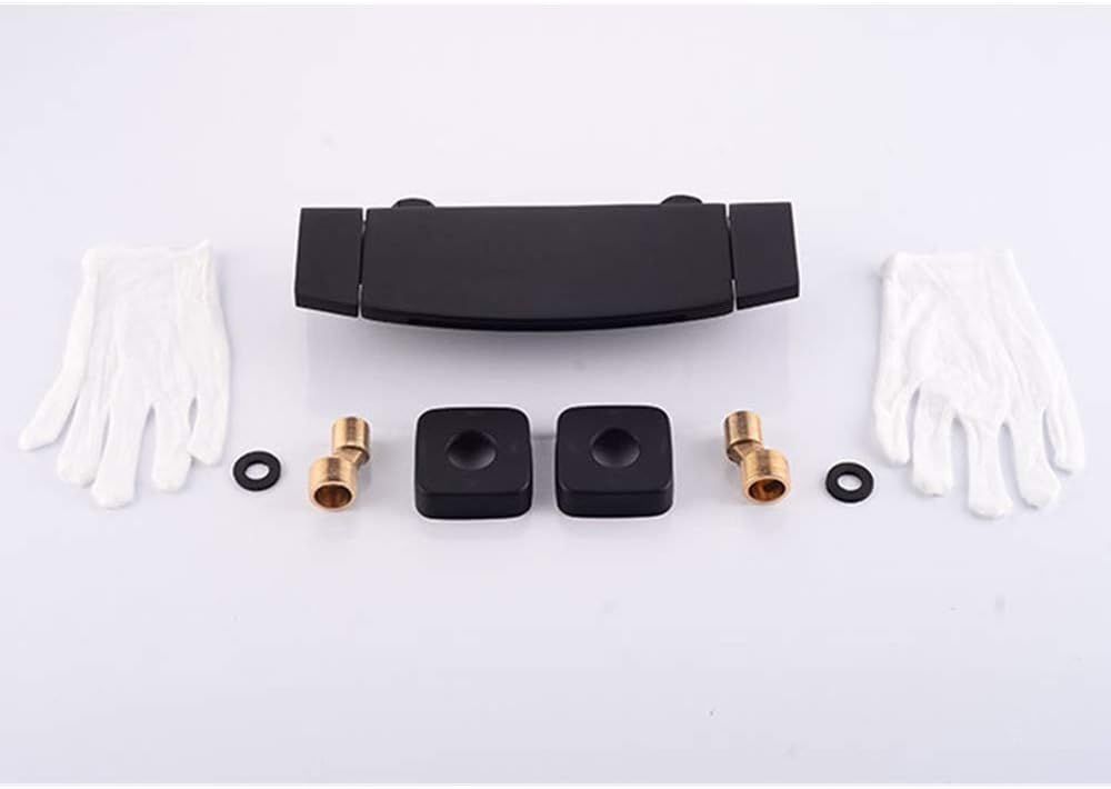 浴槽の蛇口 壁には滝バスタブ浴室の蛇口ブラックバスタブ蛇口ホット＆コールドシャワーをマウント 浴室 浴槽 洗面所 住宅設備 DIY 工具