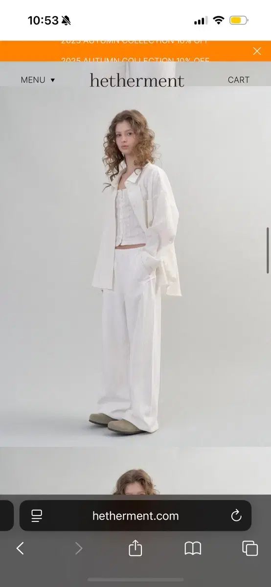 HETHERMENT アーティザン スウェットパンツ 白 DECORATOM_COM_BR