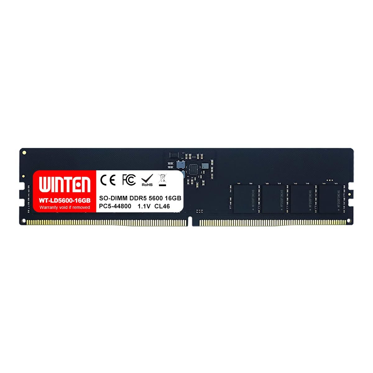 WINTEN デスクトップPC用 メモリ DDR5-5600 16GB 288Pin CL40 1.1V DIMM SDRAM 内蔵メモリー 増設 5年 相性 WT-LD5600-16GB