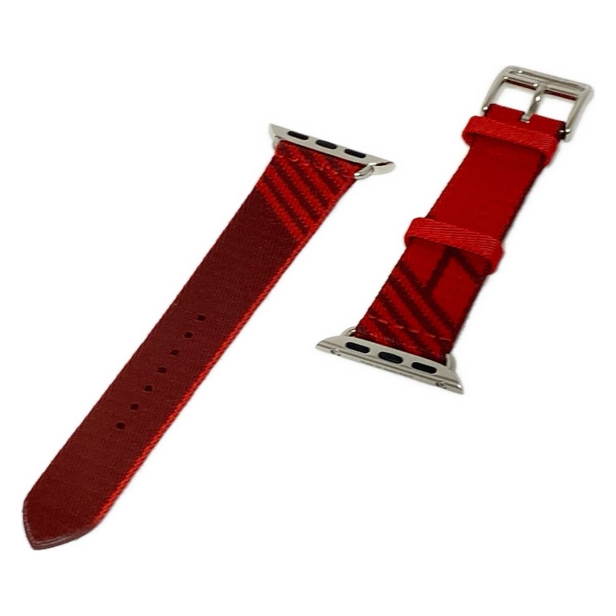 エルメス 小物 シンプルトゥールストラップ ボルドー×レッド 腕時計替えベルト アップルウォッチ替えベルト ジャンピング