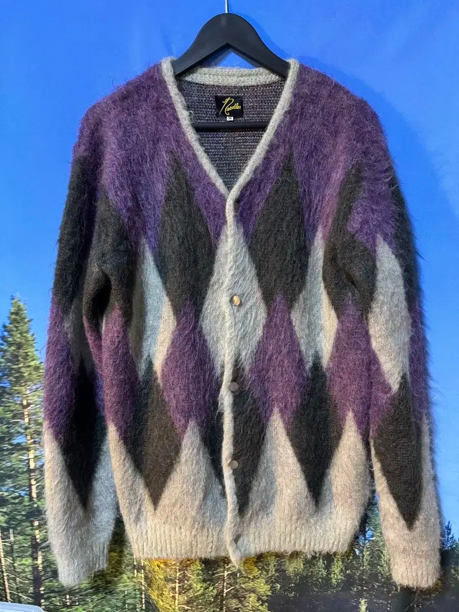 ニードルズ モヘア アーガイル カーディガン