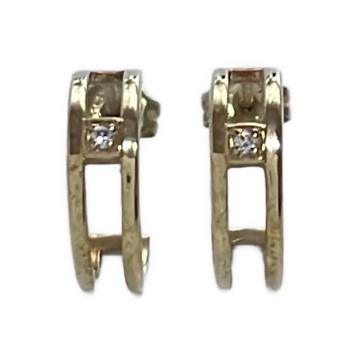 STAR JEWELRY スタージュエリー ピアス - K10PG×ダイヤモンド 総2Pダイヤ 片側1Pダイヤ ダイヤ総0.016カラット