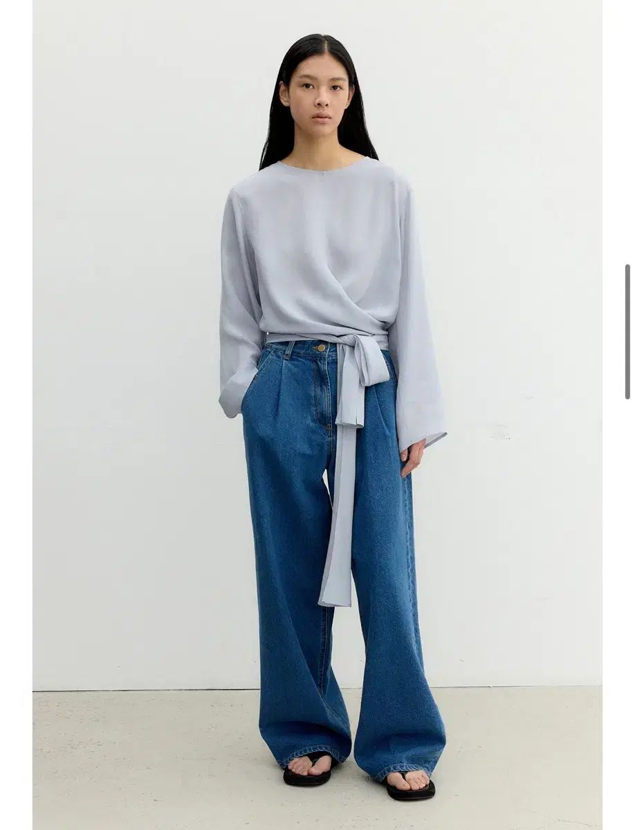 Rrace waist drape blouse ブラウス