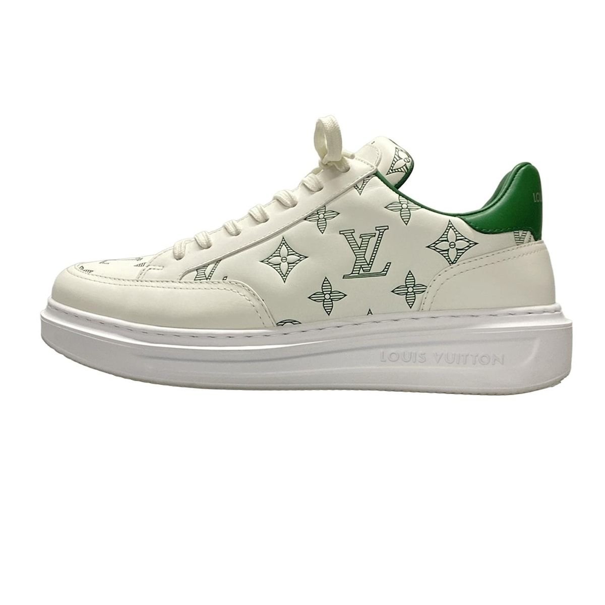 LOUIS VUITTON ルイヴィトン スニーカー 6 1 2 メンズ ビバリーヒルズ ライン スニーカー 白×グリーン レザー