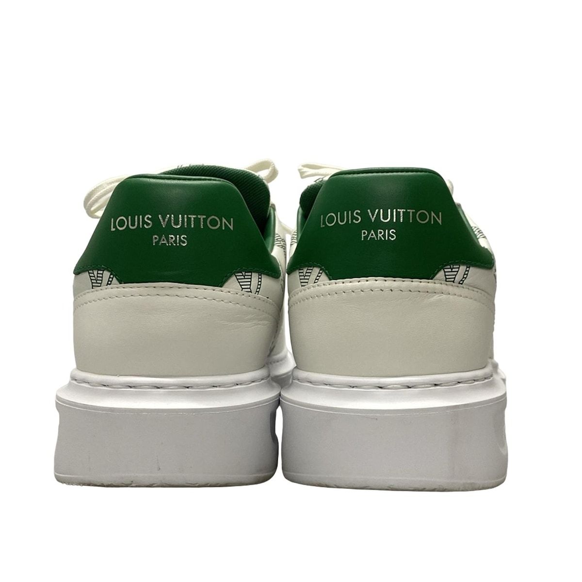LOUIS VUITTON ルイヴィトン スニーカー 6 1 2 メンズ ビバリーヒルズ ライン 白×グリーン レザー