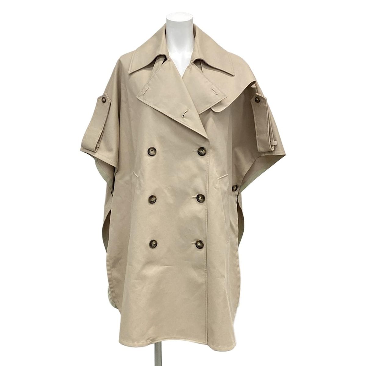 マックスマーラ ポンチョ サイズS レディース パーニス 24147311616 ベージュ ピュアコットン ケープコート トレンチ風 春 秋