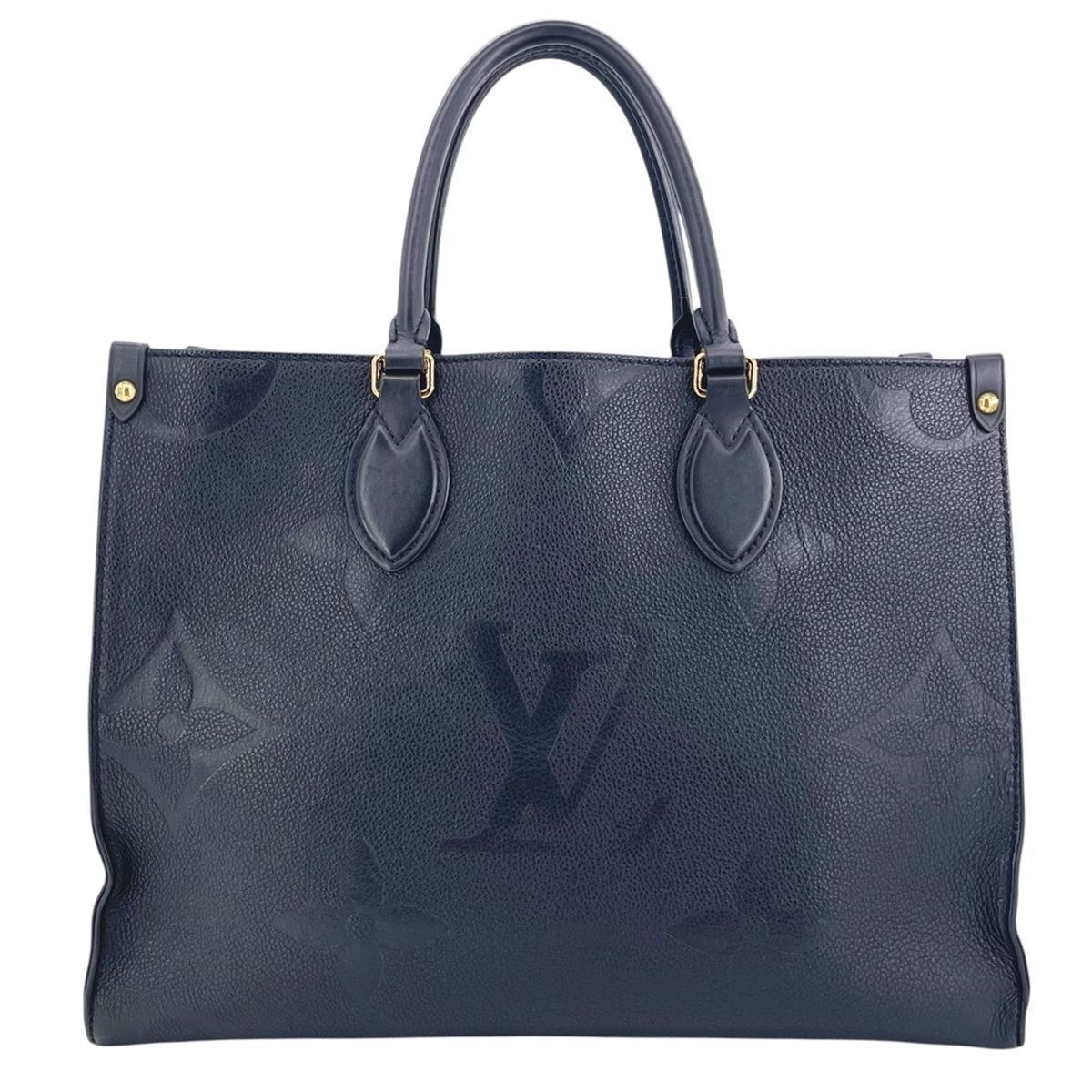 LOUIS VUITTON ルイ ヴィトン オンザゴーMM トートバッグ M45595 モノグラム アンプラント レザー 黒 ノワール 肩掛け 2way レディース 24025306 MK