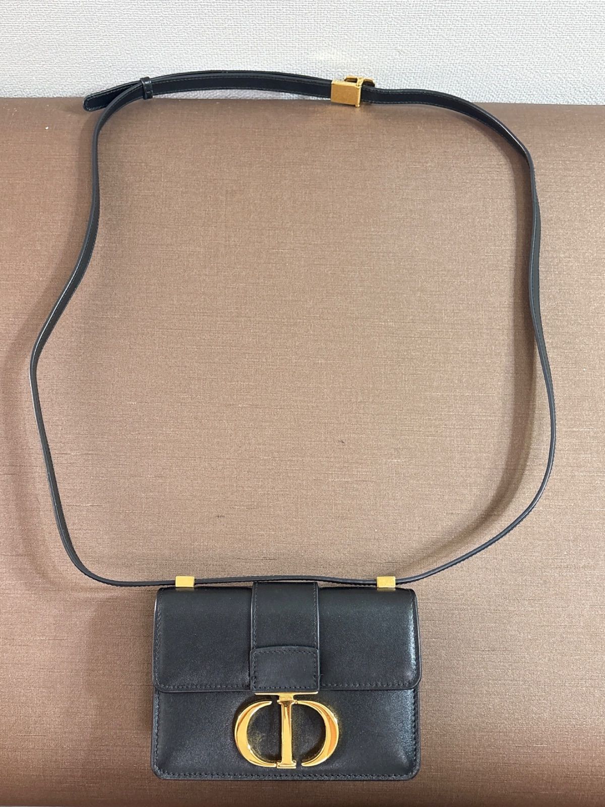 クリスチャンディオール モンテーニュ マイクロ レザー CDロゴ 2way クラッチ ショルダーバッグ クロスボディ ブラック