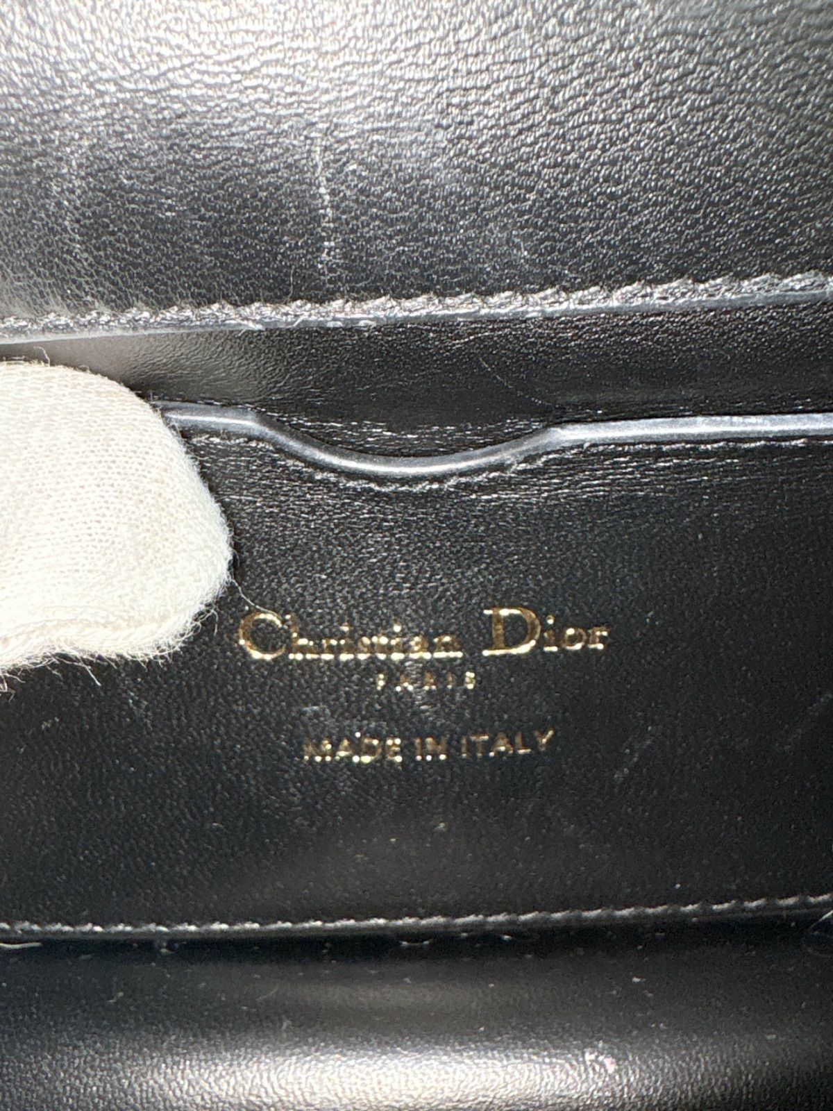 クリスチャンディオール モンテーニュ マイクロ レザー CDロゴ 2way クラッチ ショルダーバッグ クロスボディ ブラック DECORATOM_COM_BR