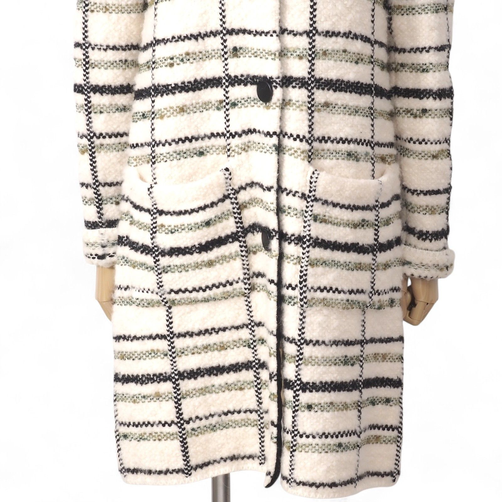 ルイヴィトン Louis Vuitton ウール ツイード コート M ホワイト レディース 5-YJ001 GULLKHAN_COM