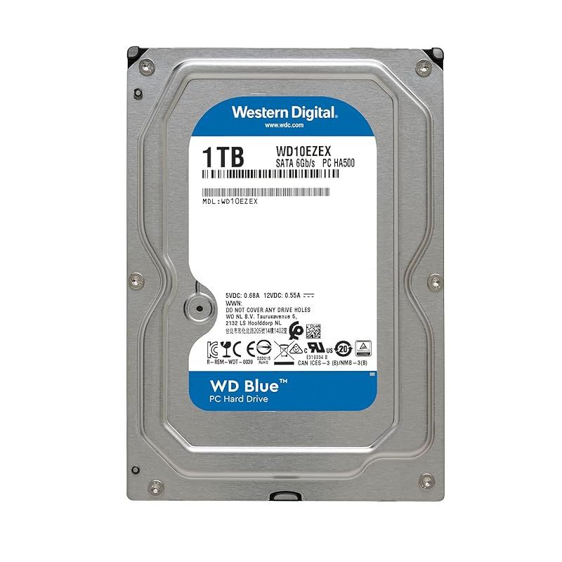 Western Digital ウエスタンデジタル WD Blue 内蔵 HDD ハードディスク 1TB CMR 3.5インチ SATA 7200rpm キャッシュ64MB PC WD10EZEX-EC