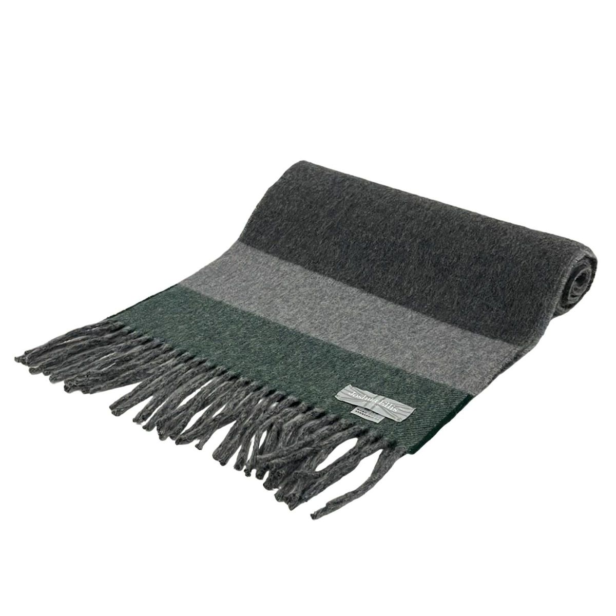 Joshua Ellis ジョシュアエリス マフラー ダークグレー グレー グリーン カシミヤ