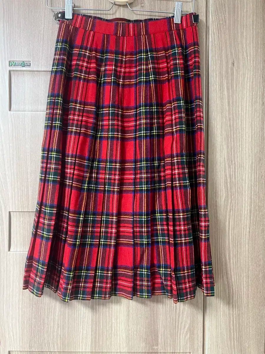 ウール レッド タン CHECK スカート