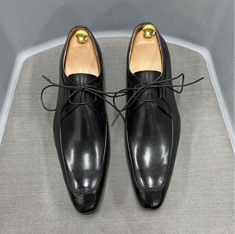 イングランド式ビジネスシューズ メンズシューズ 本革シューズ 革靴 職人手作り 牛革 紳士靴 ブラック