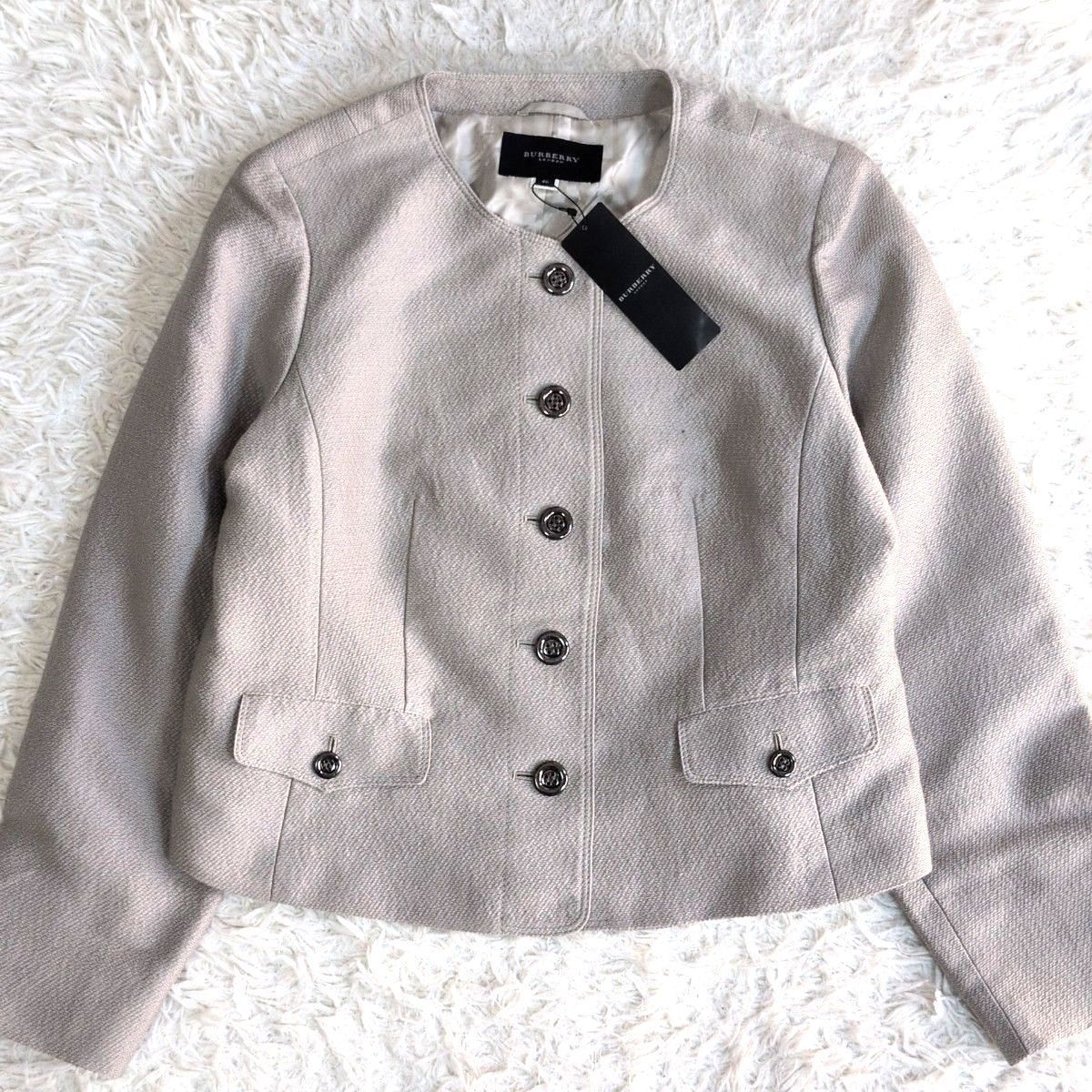 46サイズ バーバリー BURBERRY ノー ジャケット 大きいサイズ 裏地チェック柄 定価87 000円