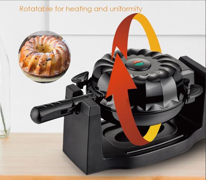 家庭用ケーキマシン 滑り止め足と焦げ付き防止プレート付き ひっくり返すパンマシン 一定温度 均一加熱 家庭用キッチンや商業用途に最適