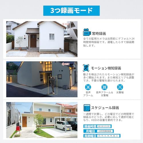 投光威嚇 無線屋外防犯カメラ