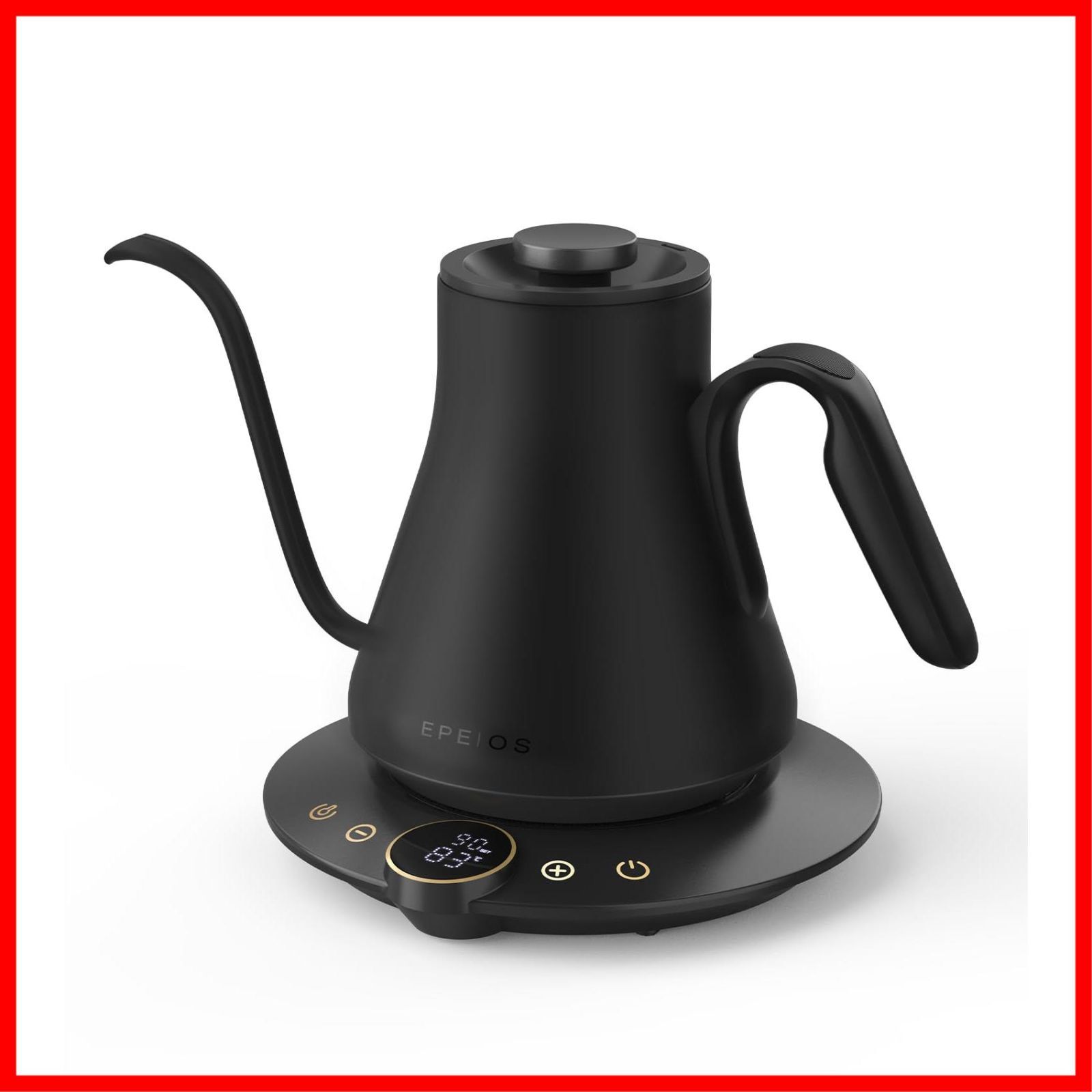 電気ポット LED表示パネル 細口ドリップ ドリップ ポット コーヒーポット 1° C単位の精密調節 コンパクト0.9 L コーヒー 電気ケトル 1040 W エペイオス Epeios