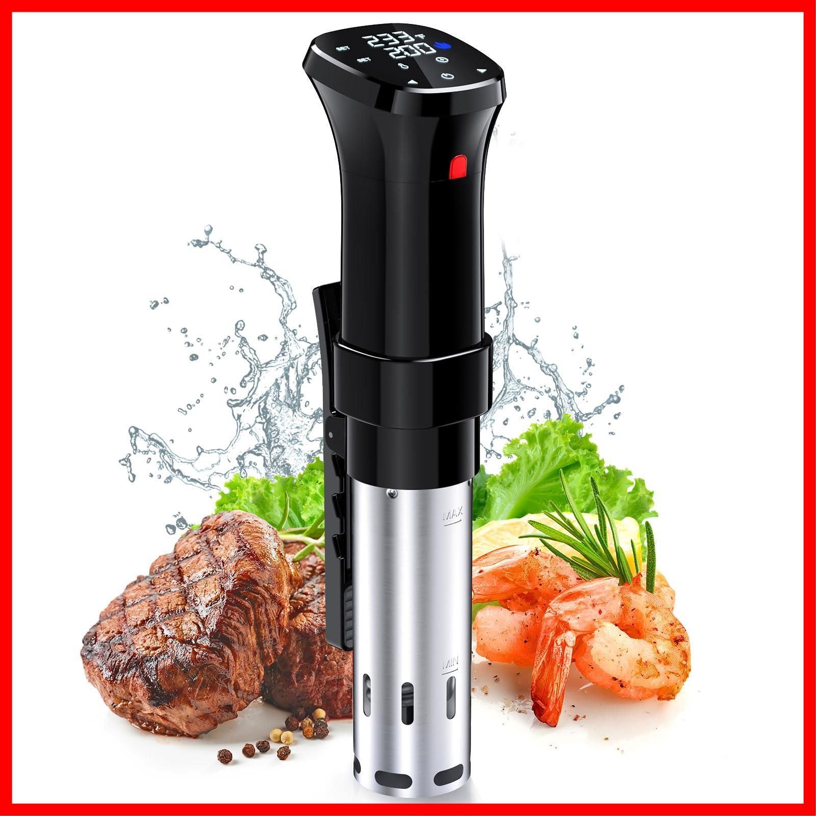 商品 真空調理器 スロークッカー 予約機能 レシピ付き IPX7防水 24時間 タッチパネル クリップ式 低温調理器具 低温調理機 低音調理器 1100Wハイパワー タイマー 温度設定 低温調理器 五重安心保護 日本語取扱説明書